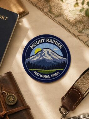 Mount Rainier National Park Patch – Embroidered Travel Badge, Iron On